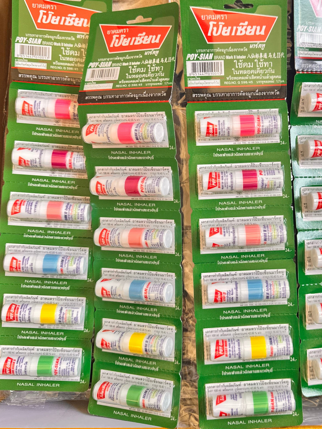 Poy Sian Inhaler - Thai menthol nasal inhaler with eucalyptus for instant congestion relief and headache relief