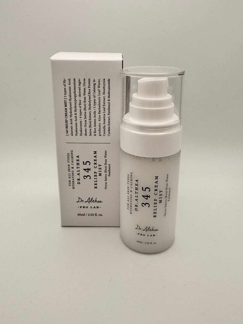 "Dr. Althea 345 Relief Cream Mist 60mL - Korean cream mist with centella asiatica for instant soothing and barrier repair"