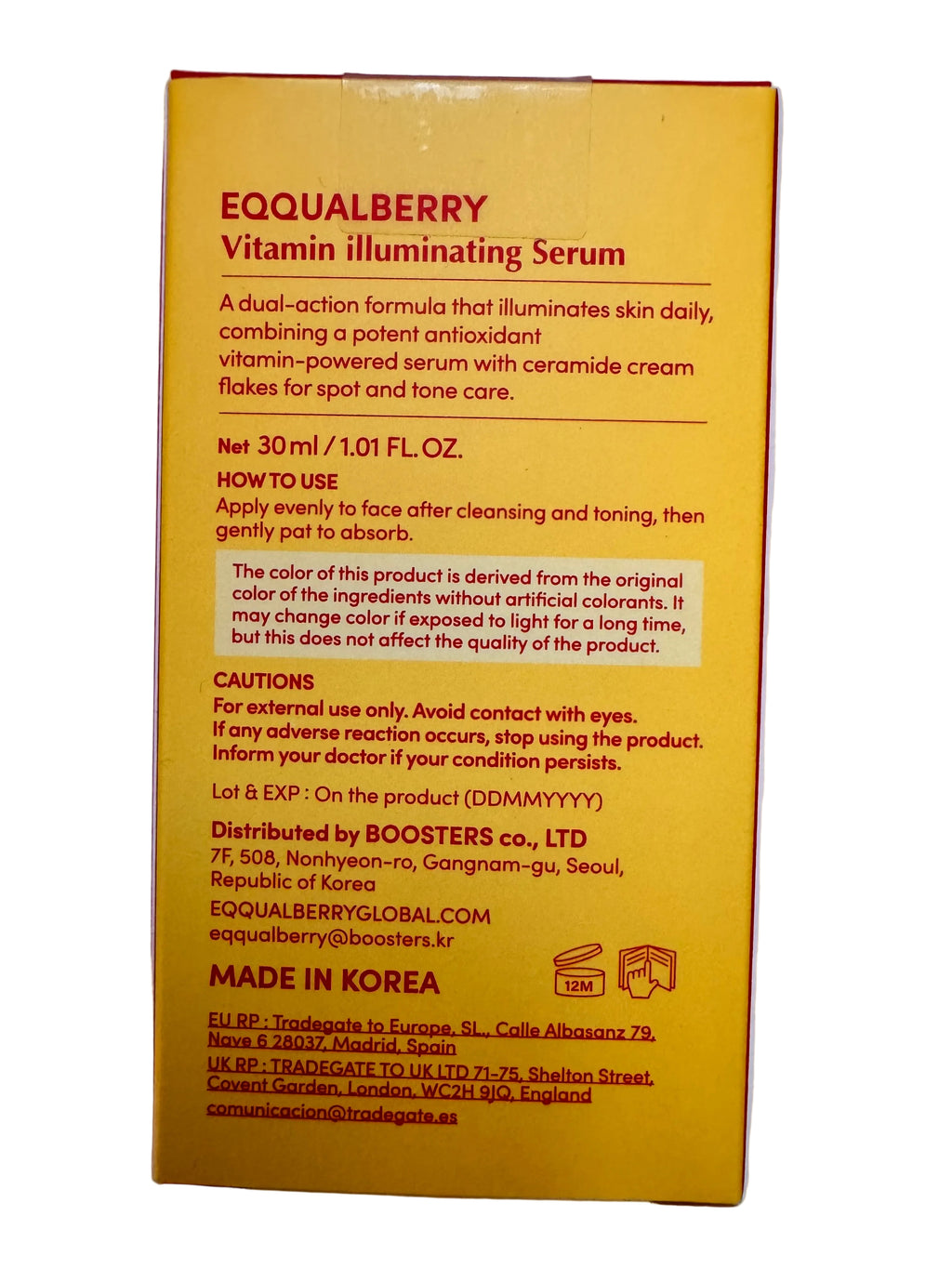 Korean vitamin C serum with acerola extract to fade dark spots and boost glow