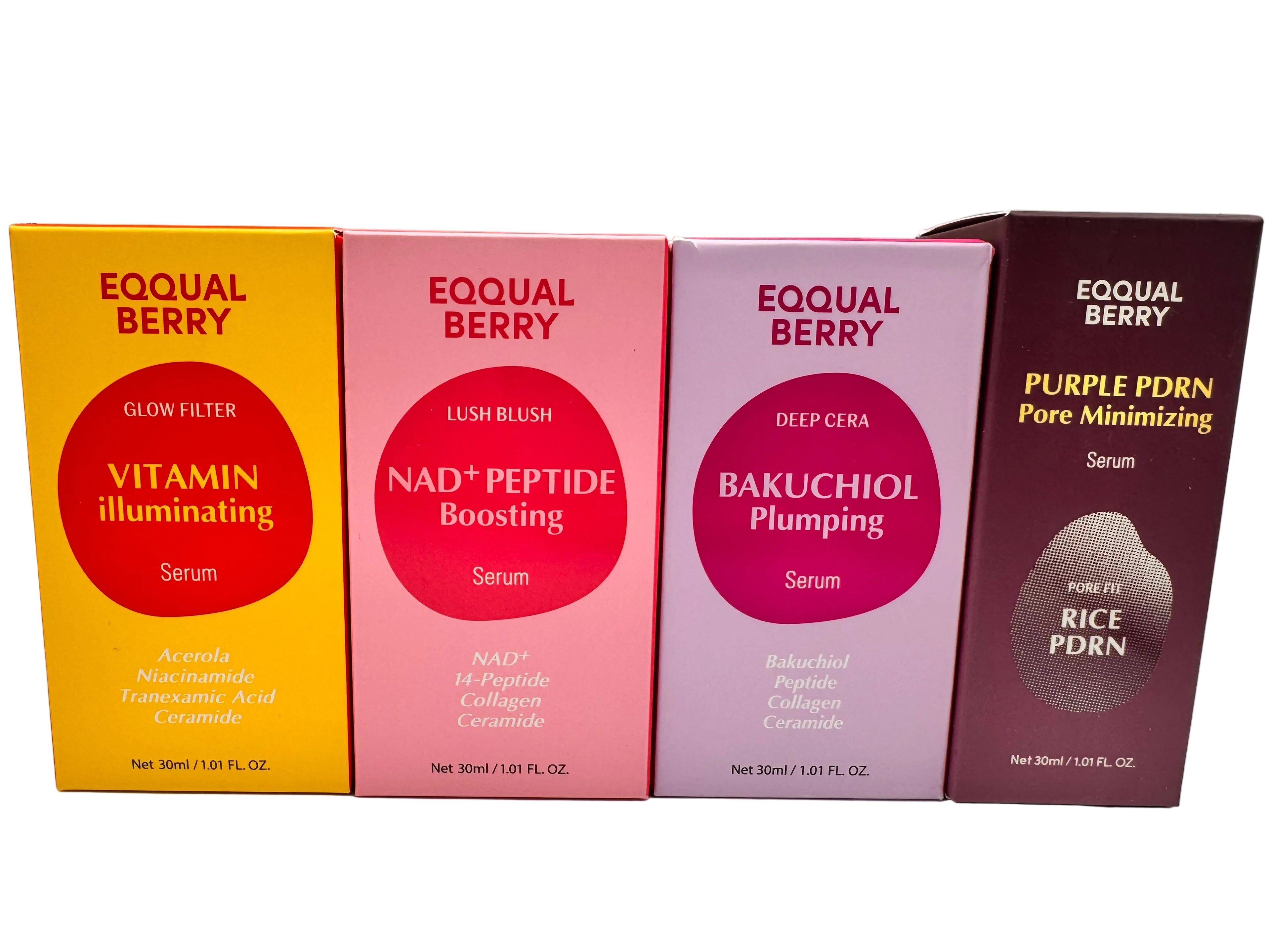 "Eqqualberry Serum Bundle + PDRN - Korean berry-infused brightening serum set with niacinamide and hyaluronic acid for radiant, even-toned skin"
