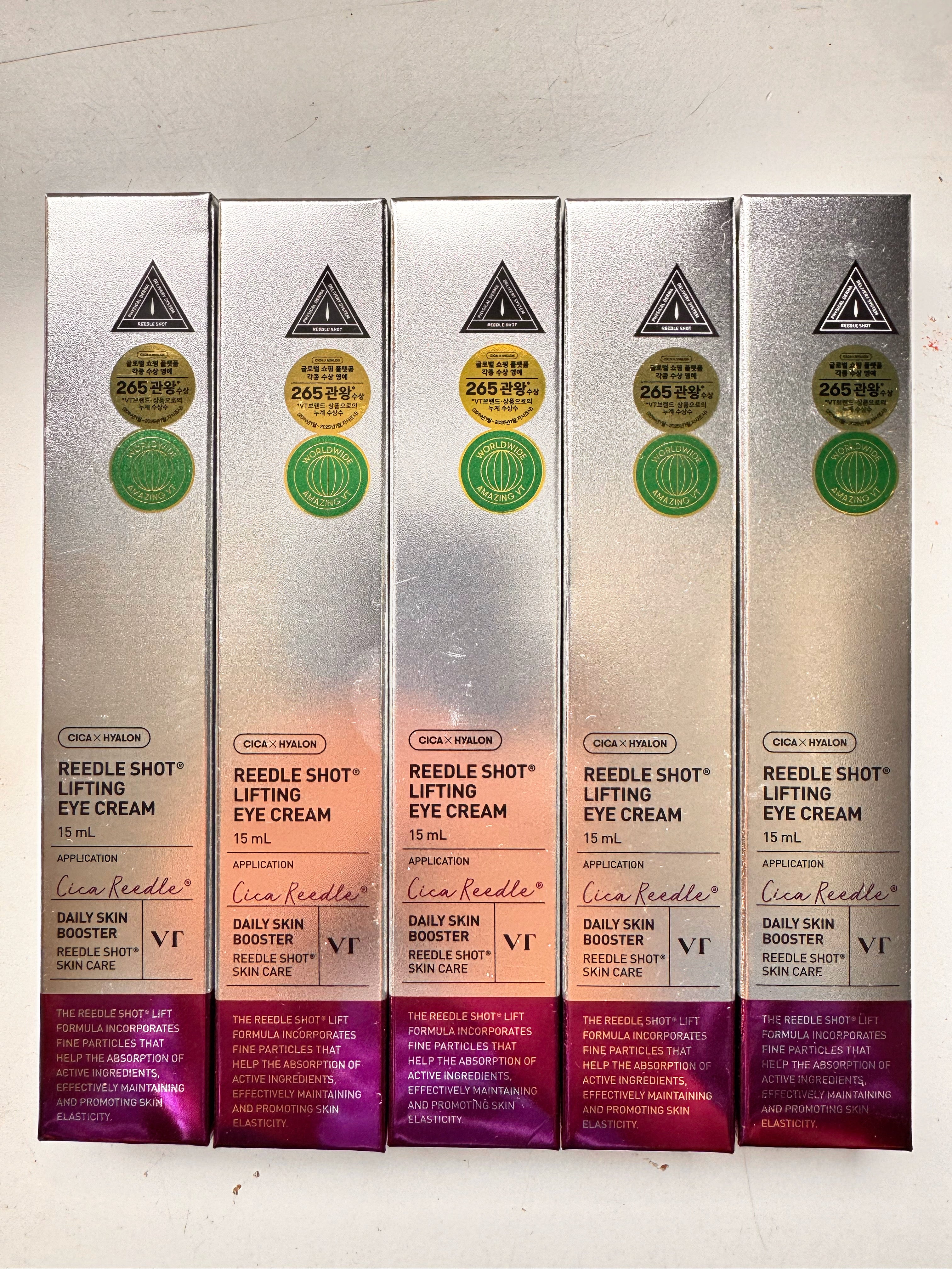 VT Reedle Shot Lifting Eye Cream Korean vibrating applicator for dark circles puffiness